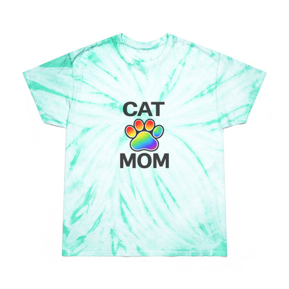 Pride Cat Mom Color Blast Tie-Dye Tee Sizes Small - 2XL (3 colors)