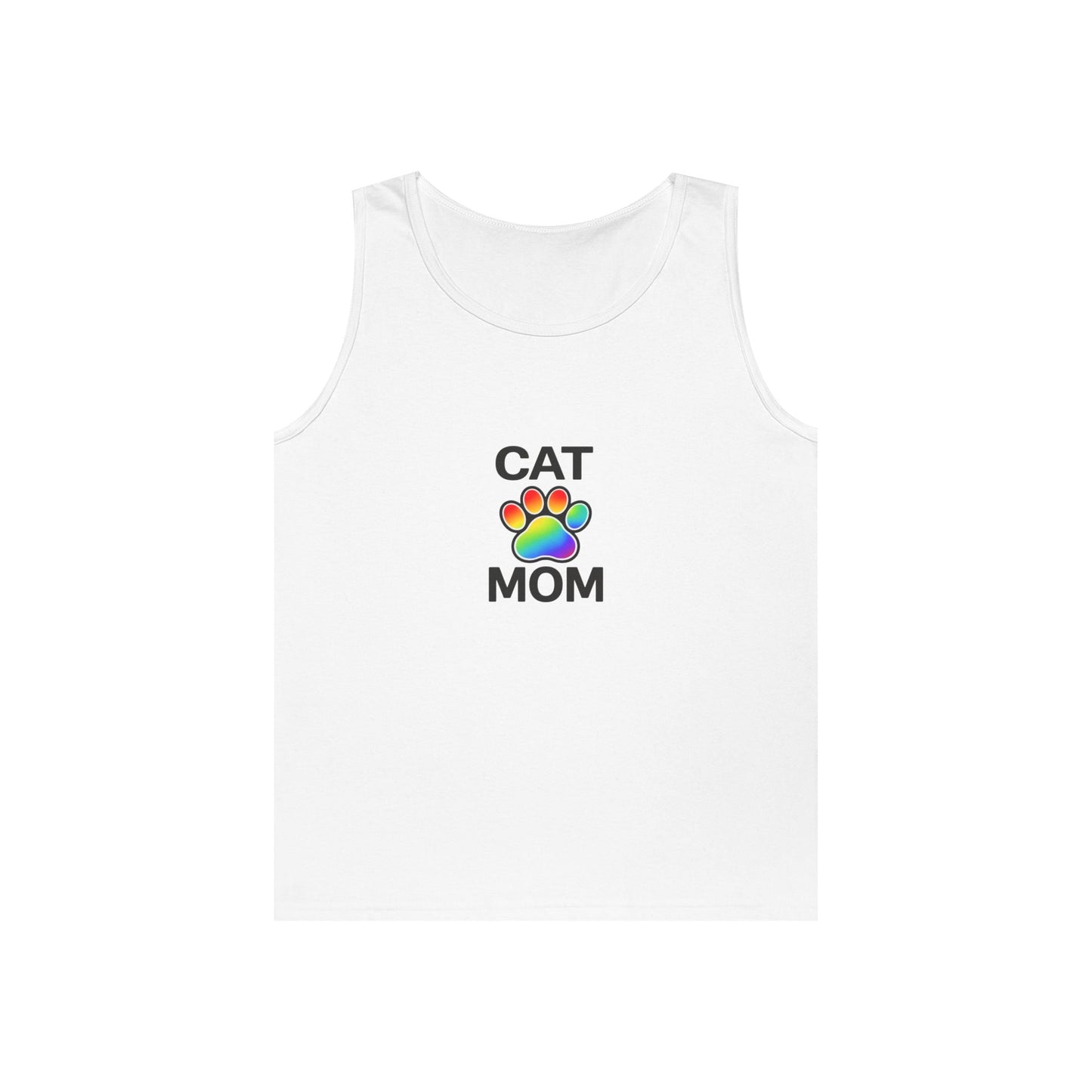 Pride Cat Mom Unisex Heavy Cotton Tank Top (8 Colors)