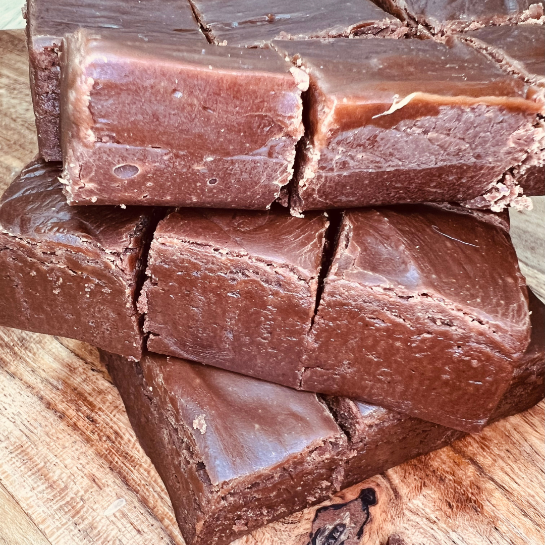 Handmade Dark Chocolate Salted Caramel Fudge | Meem's Fudge Shoppe
