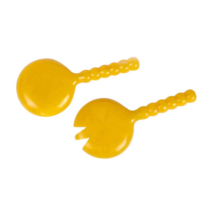 Resin Salad Server Set | Yellow Hand-Poured | Set of 2
