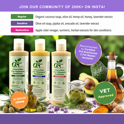 4-FURRY PETS 2-IN-1 *SENSITIVE SHAMPOO + CONDITIONER