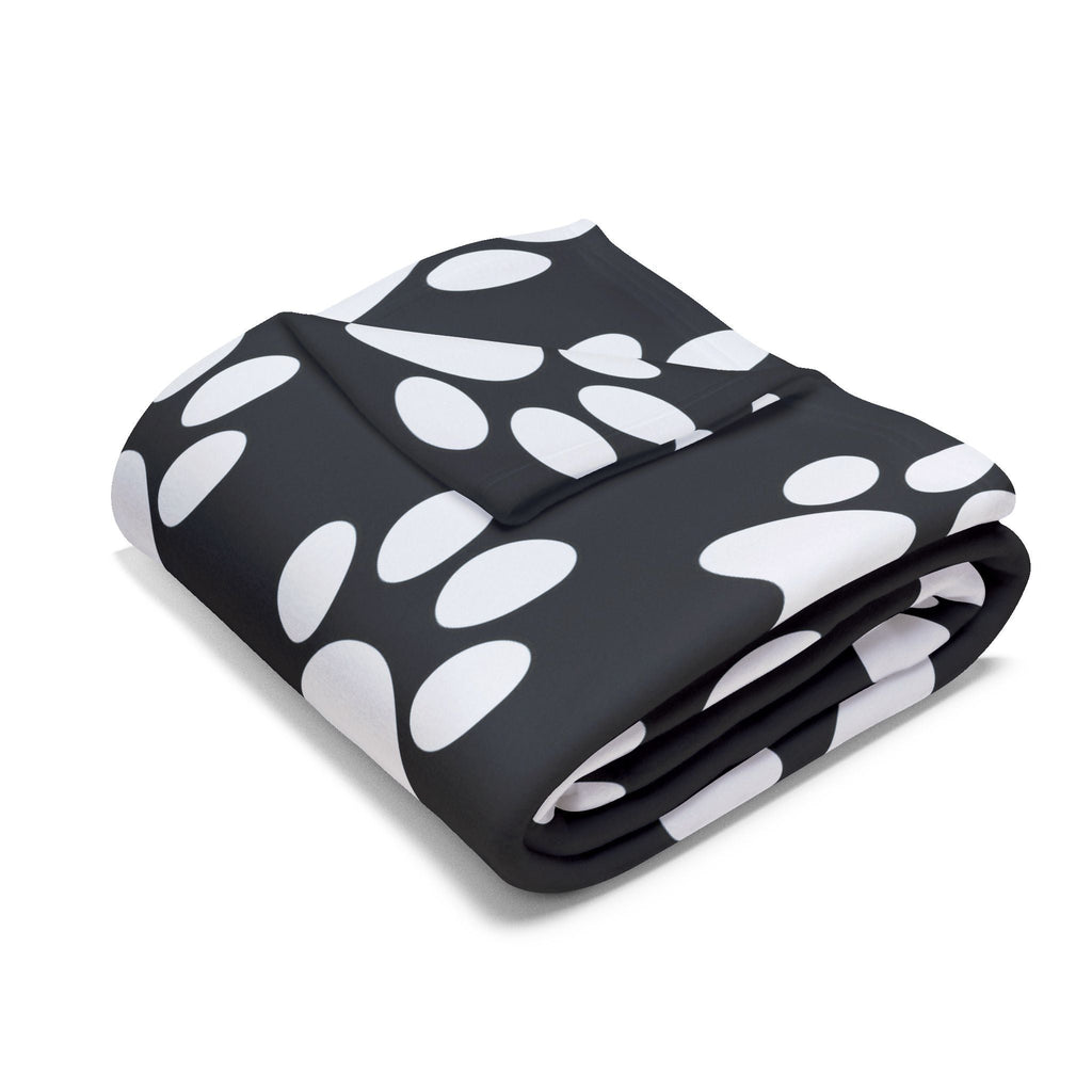 Cozy Paw Print Arctic Fleece Dog Blanket