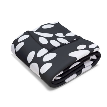 Cozy Paw Print Arctic Fleece Dog Blanket