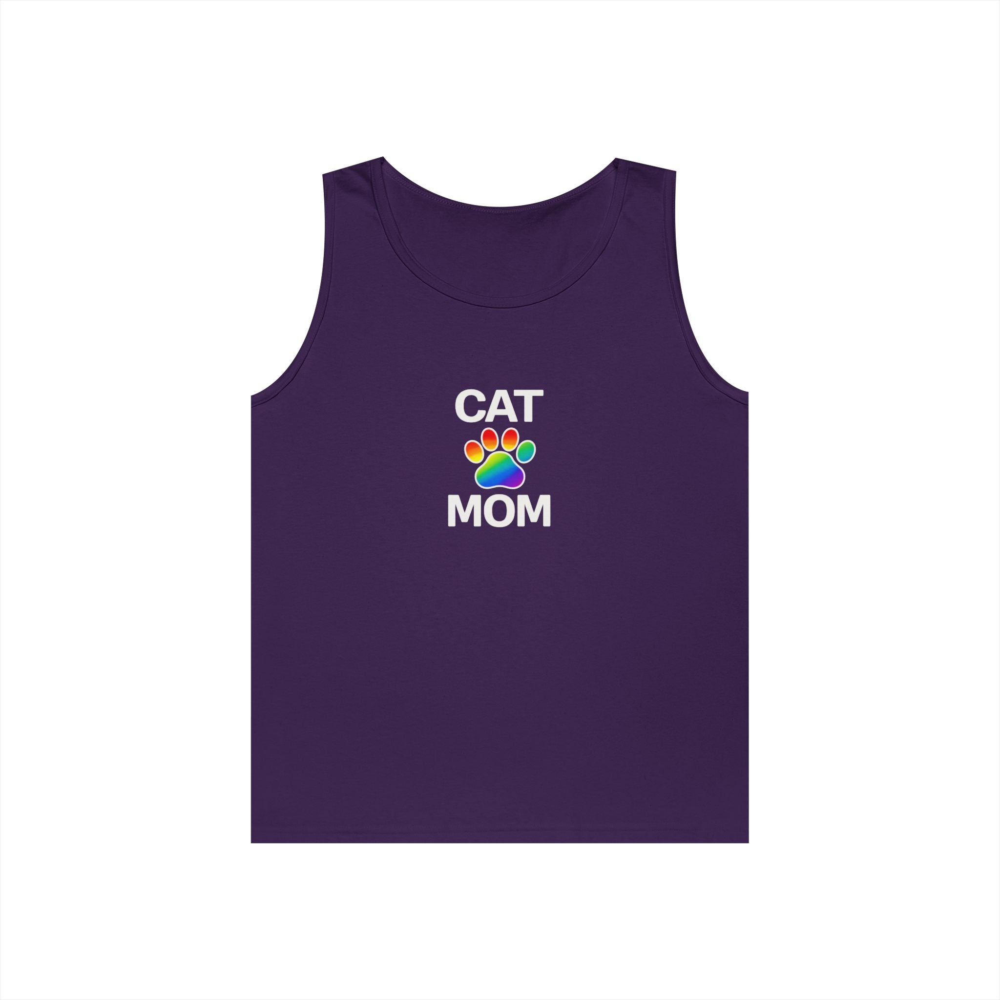 Pride Cat Mom Unisex Heavy Cotton Tank Top (8 Colors)