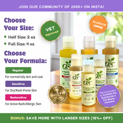 4-HAIRLESS PETS SENSITIVE CONDITIONER