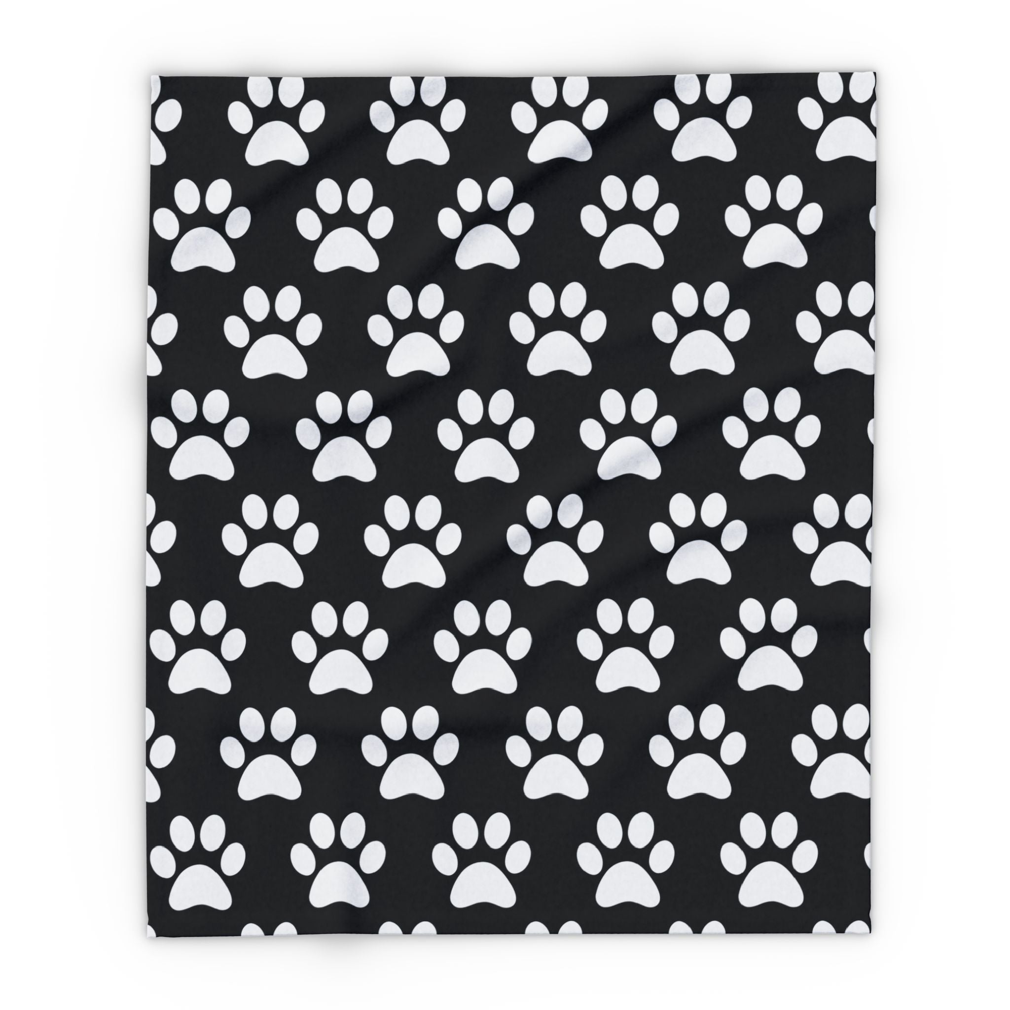 Cozy Paw Print Arctic Fleece Dog Blanket
