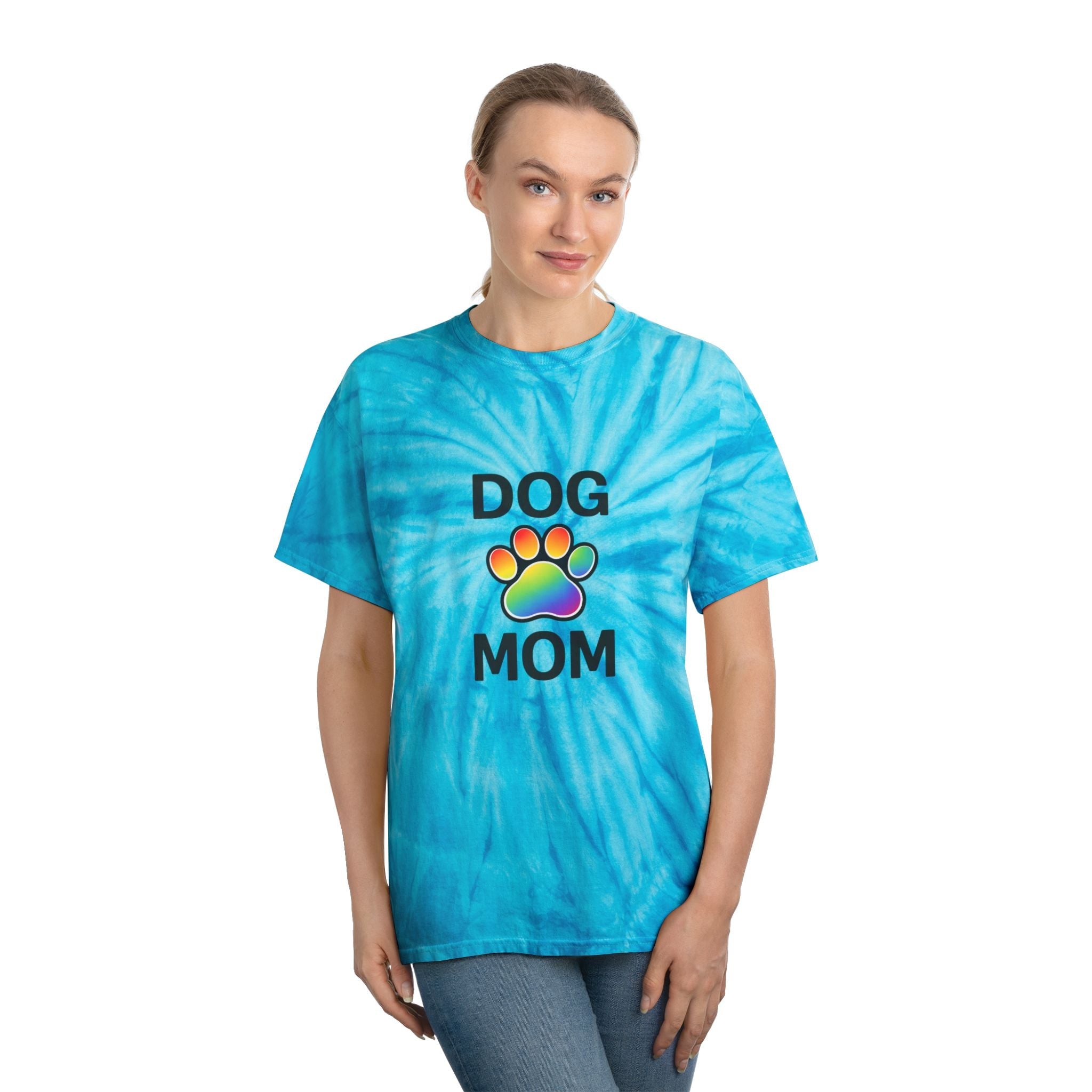Pride Dog Mom Color Blast Tie-Dye Tee Sizes Small - 2XL (3 colors)