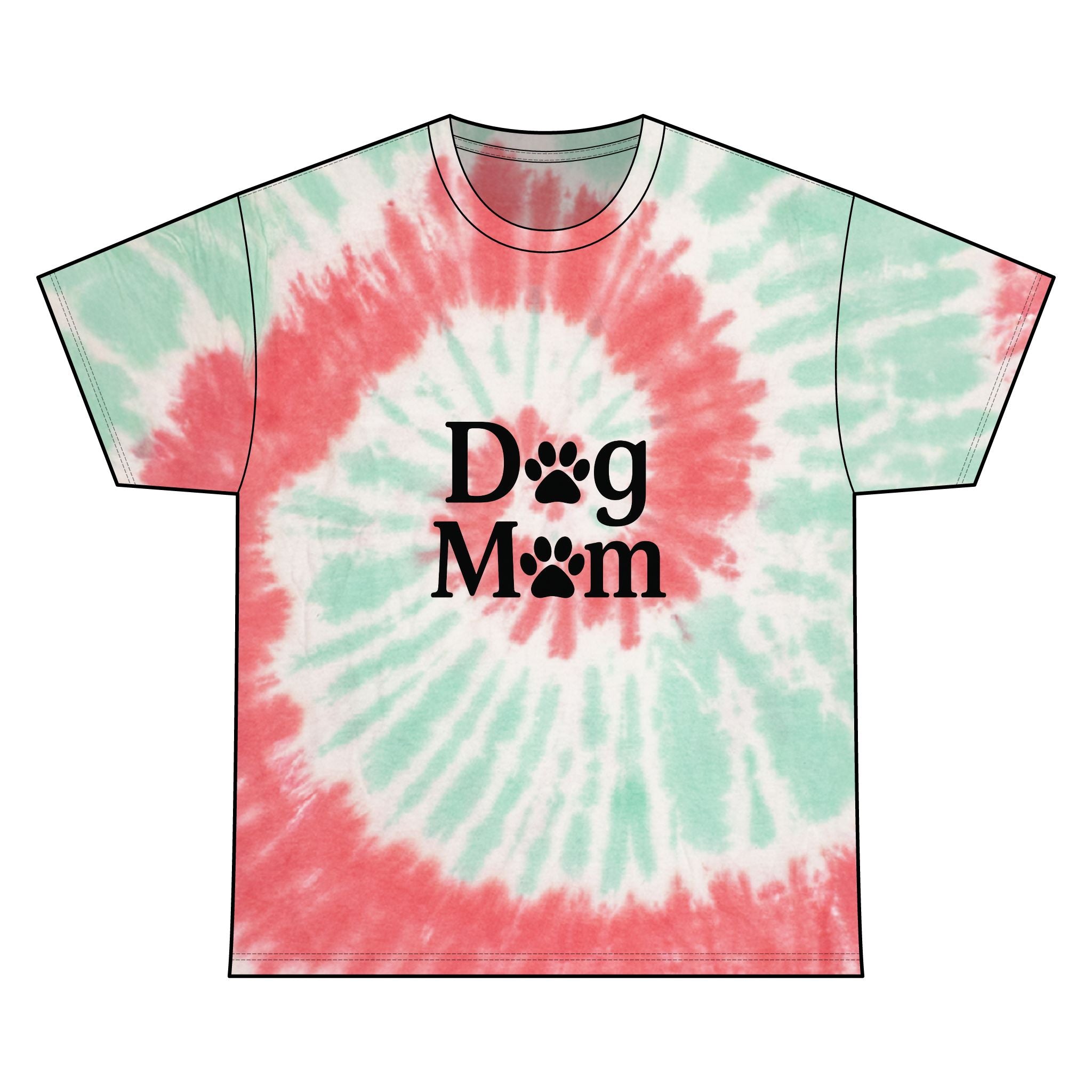 Dog Mom Spiral Tie Dye Tee Unisex Cotton T-Shirt Sizes Small - 2 XL (4 colors)