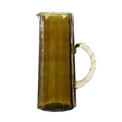 Brown Hammered Water Pitcher | Handcrafted Glass