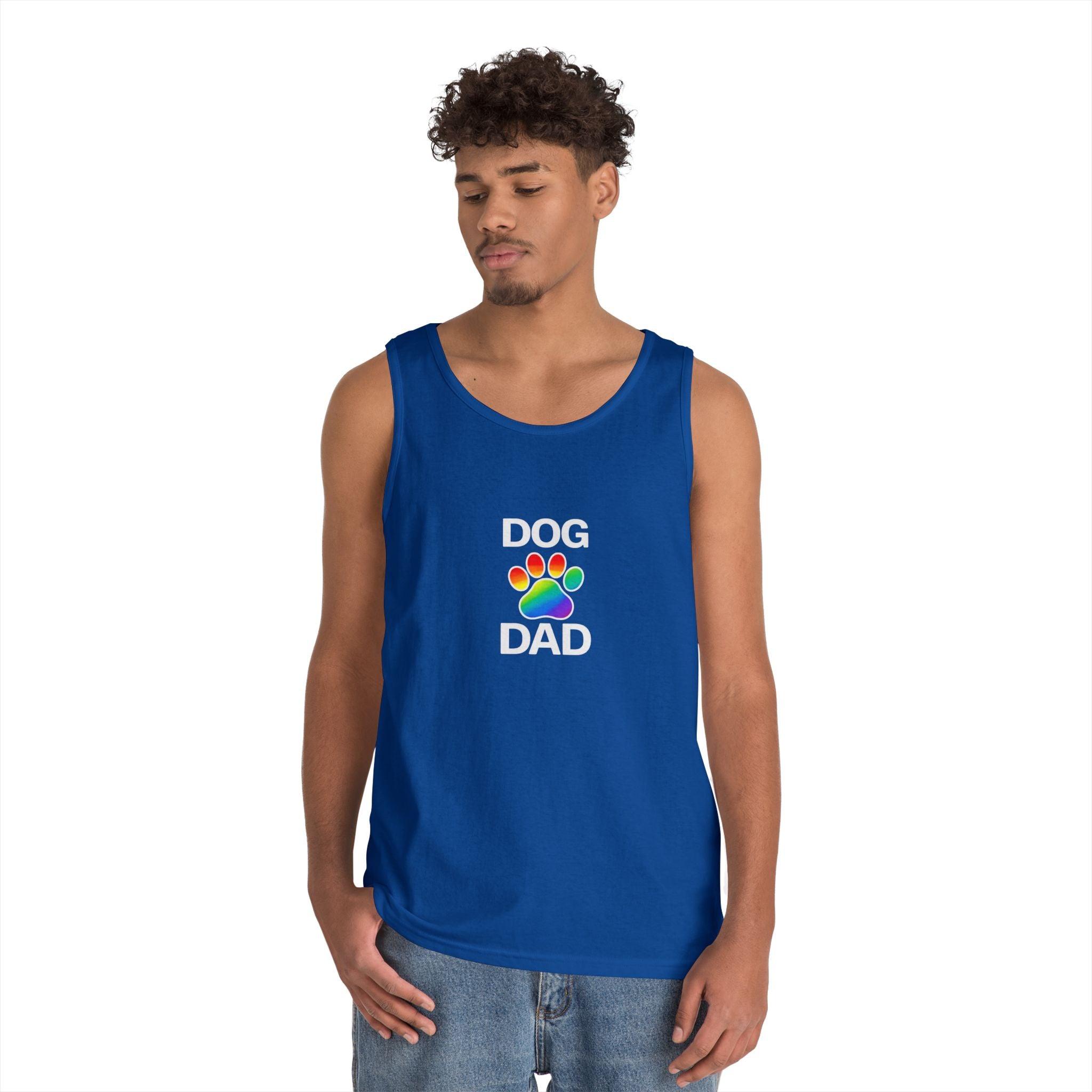 Pride Dog Dad Unisex Heavy Cotton Tank Top (9 Colors)