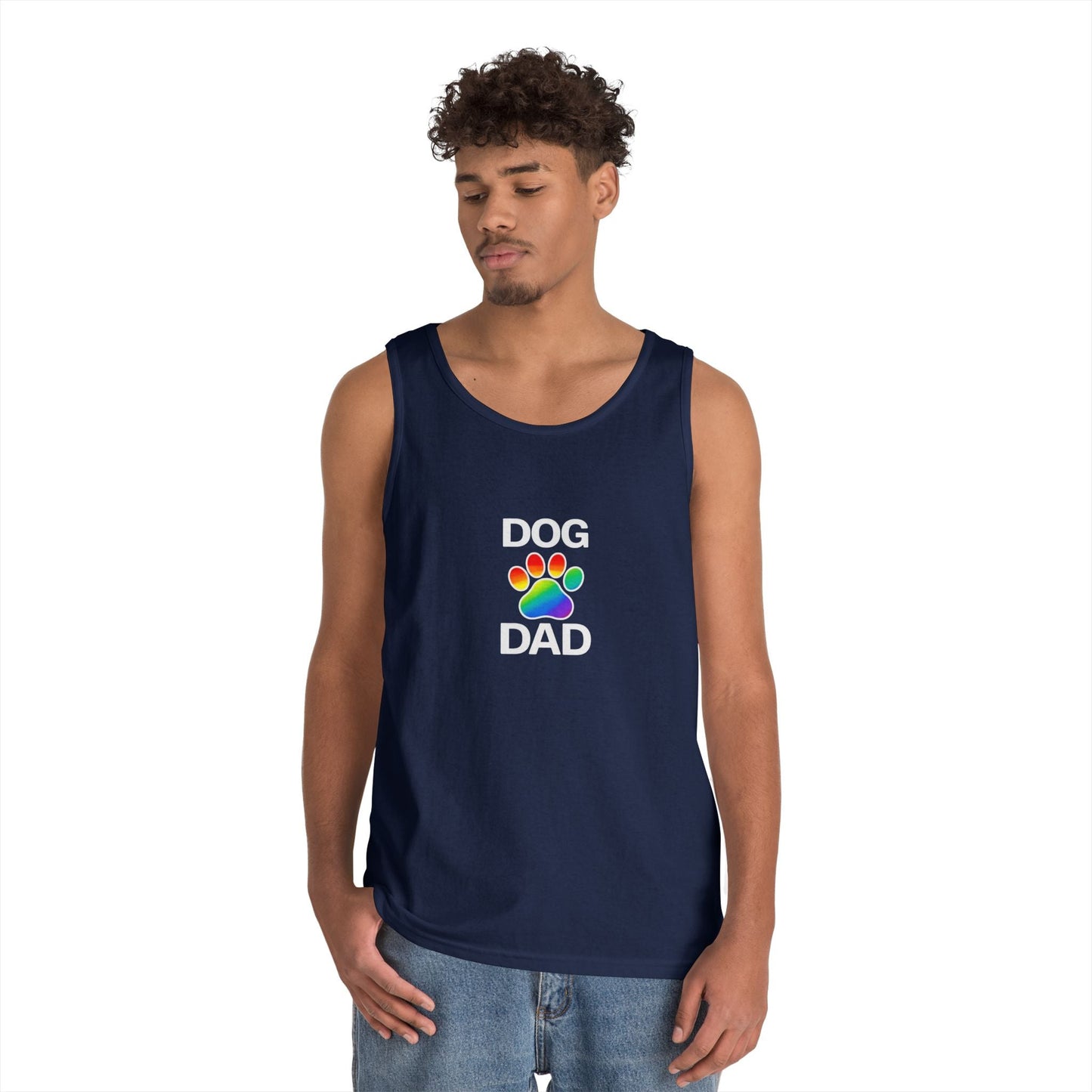 Pride Dog Dad Unisex Heavy Cotton Tank Top (9 Colors)