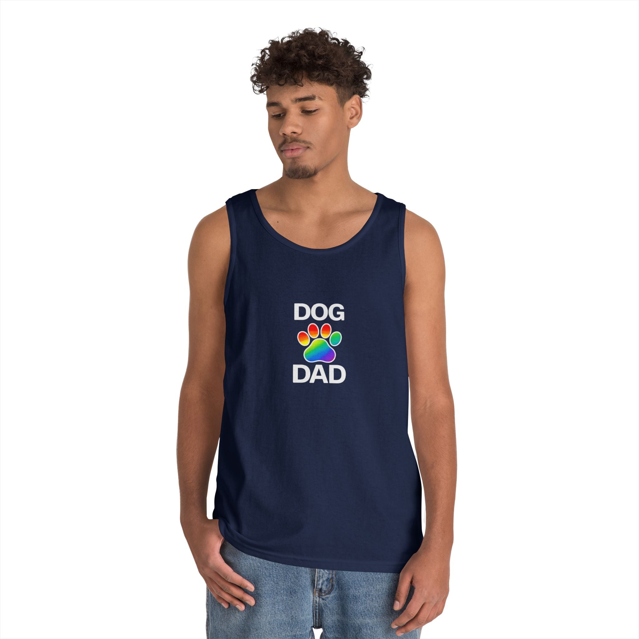 Pride Dog Dad Unisex Heavy Cotton Tank Top (9 Colors)