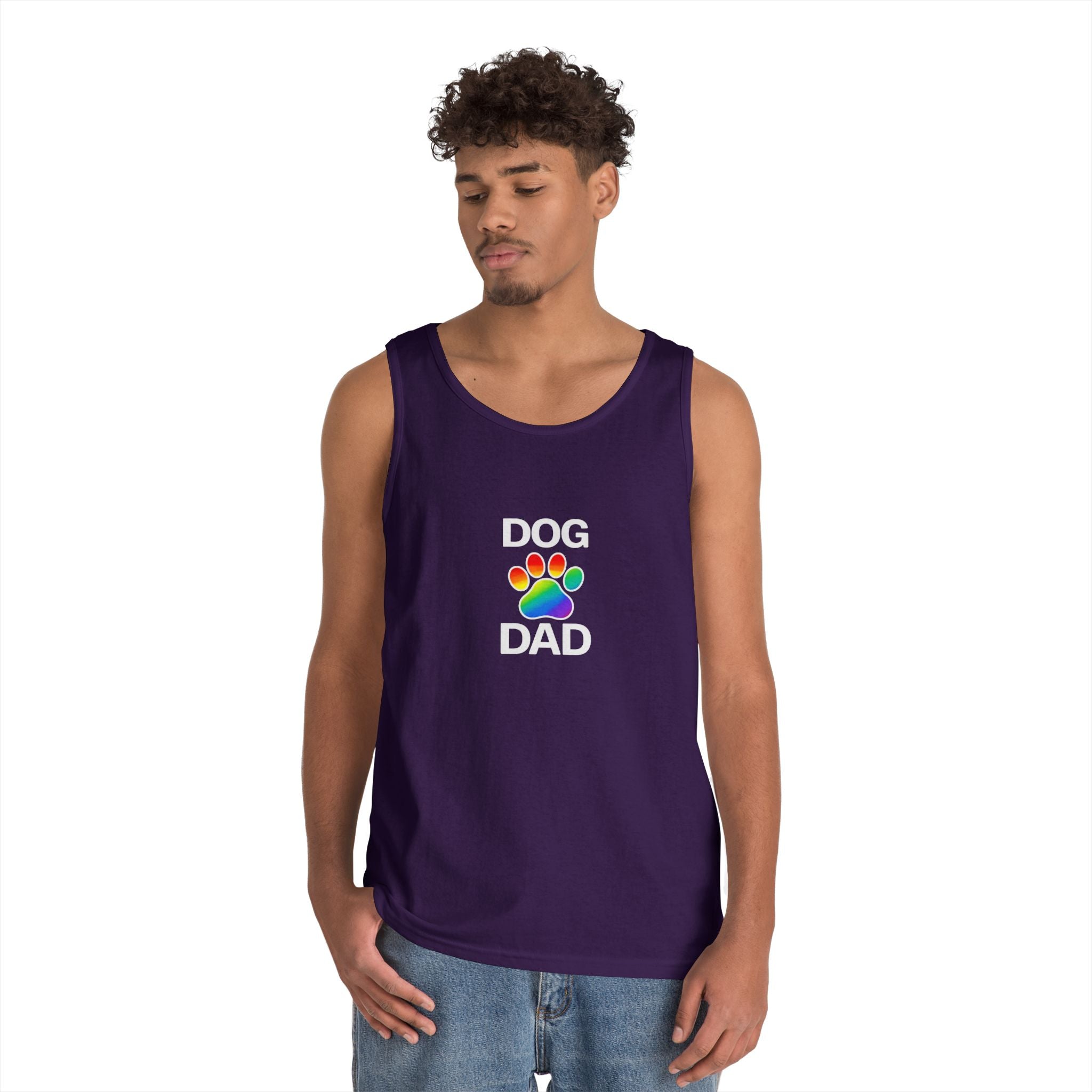 Pride Dog Dad Unisex Heavy Cotton Tank Top (9 Colors)