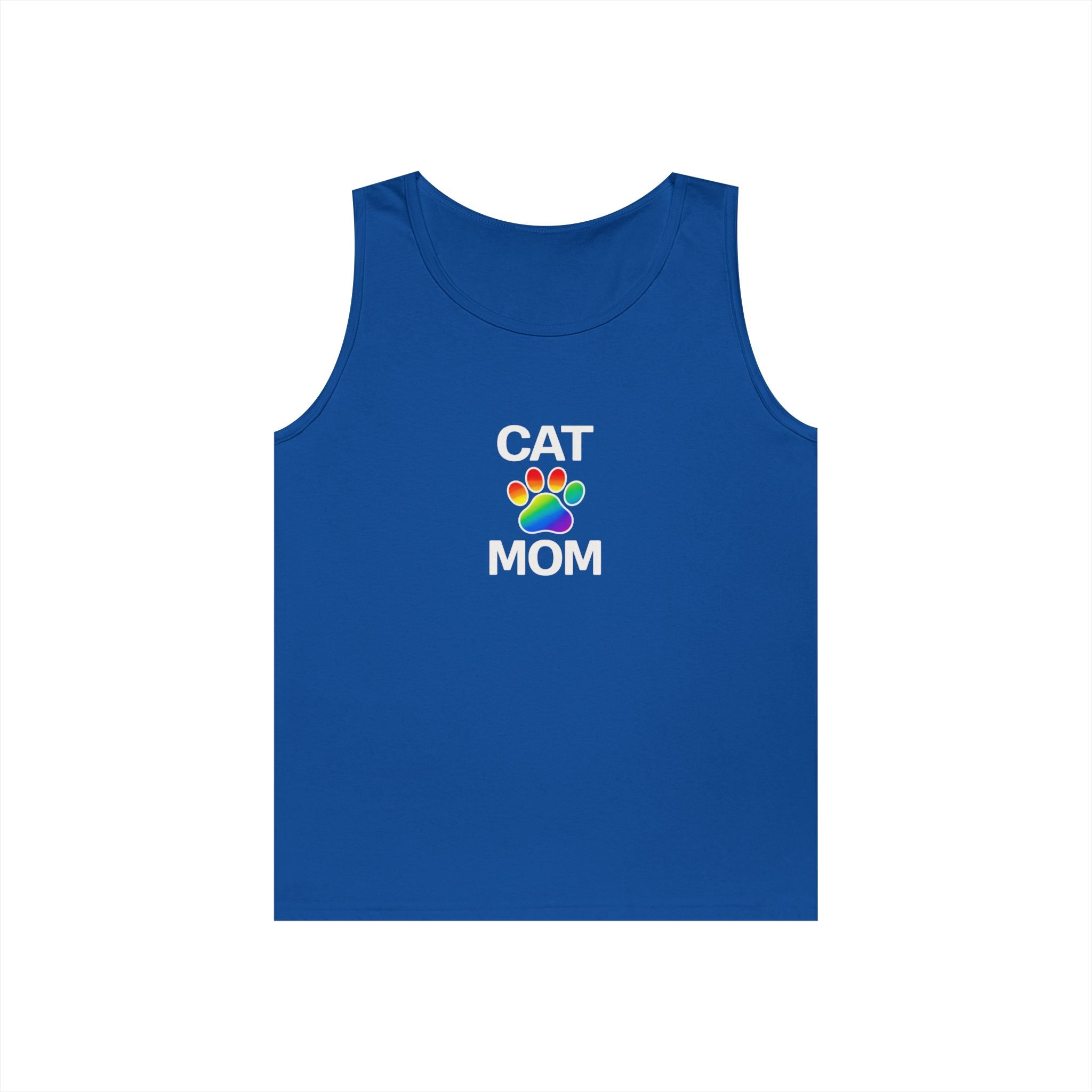 Pride Cat Mom Unisex Heavy Cotton Tank Top (8 Colors)