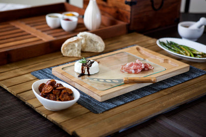 Icon Glass Top Cutting Board & Knife Set