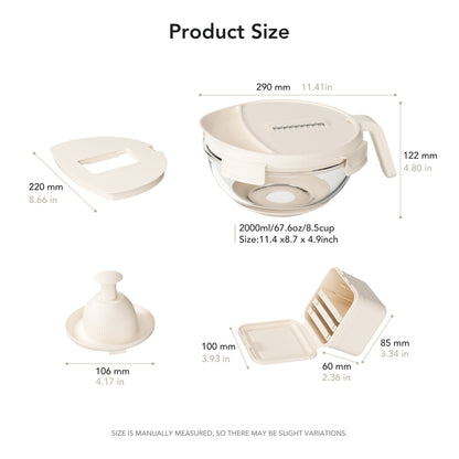 Multipurpose Glass Grater/Salad Bowl
