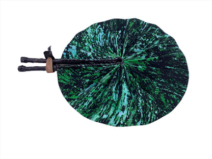 African Wax Print Fan, Handmade in Ghana
