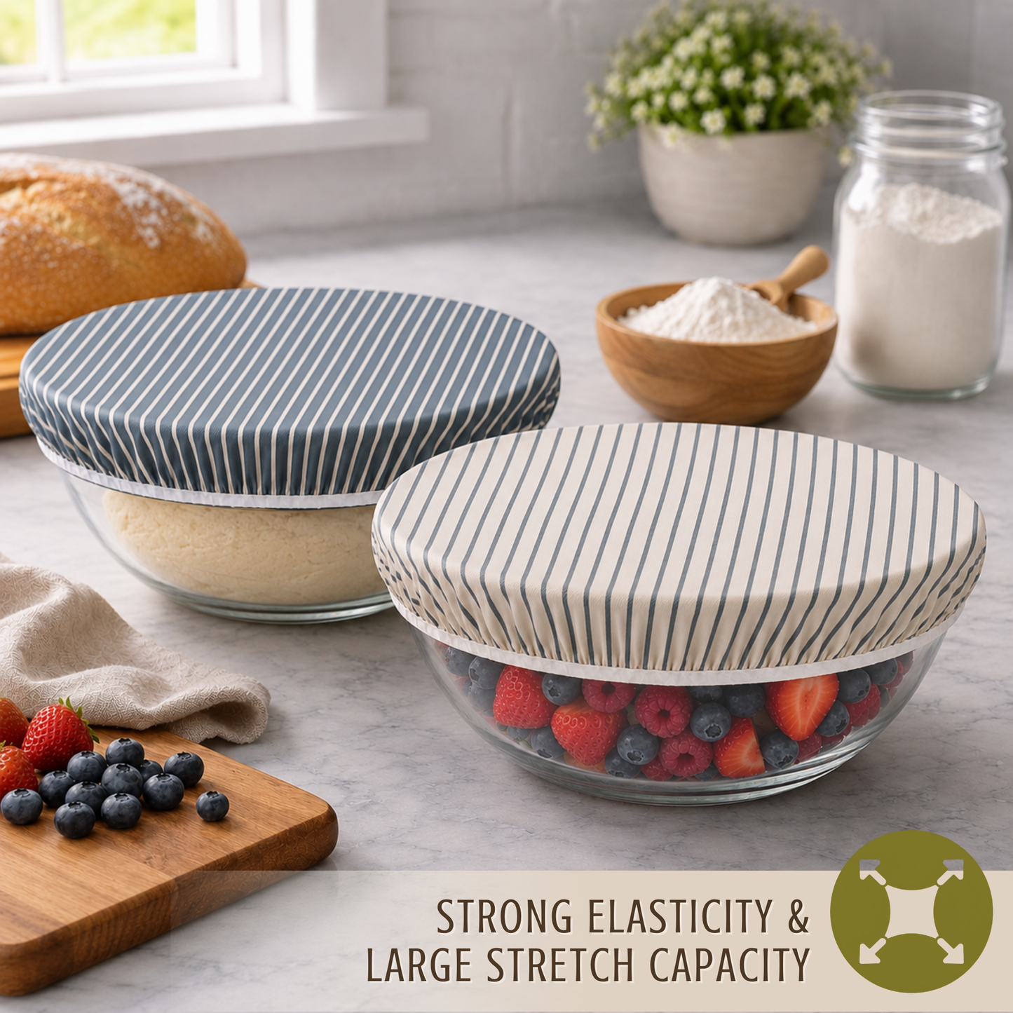 Reusable Beeswax Bowl Covers for Bread Proofing, XL-12"