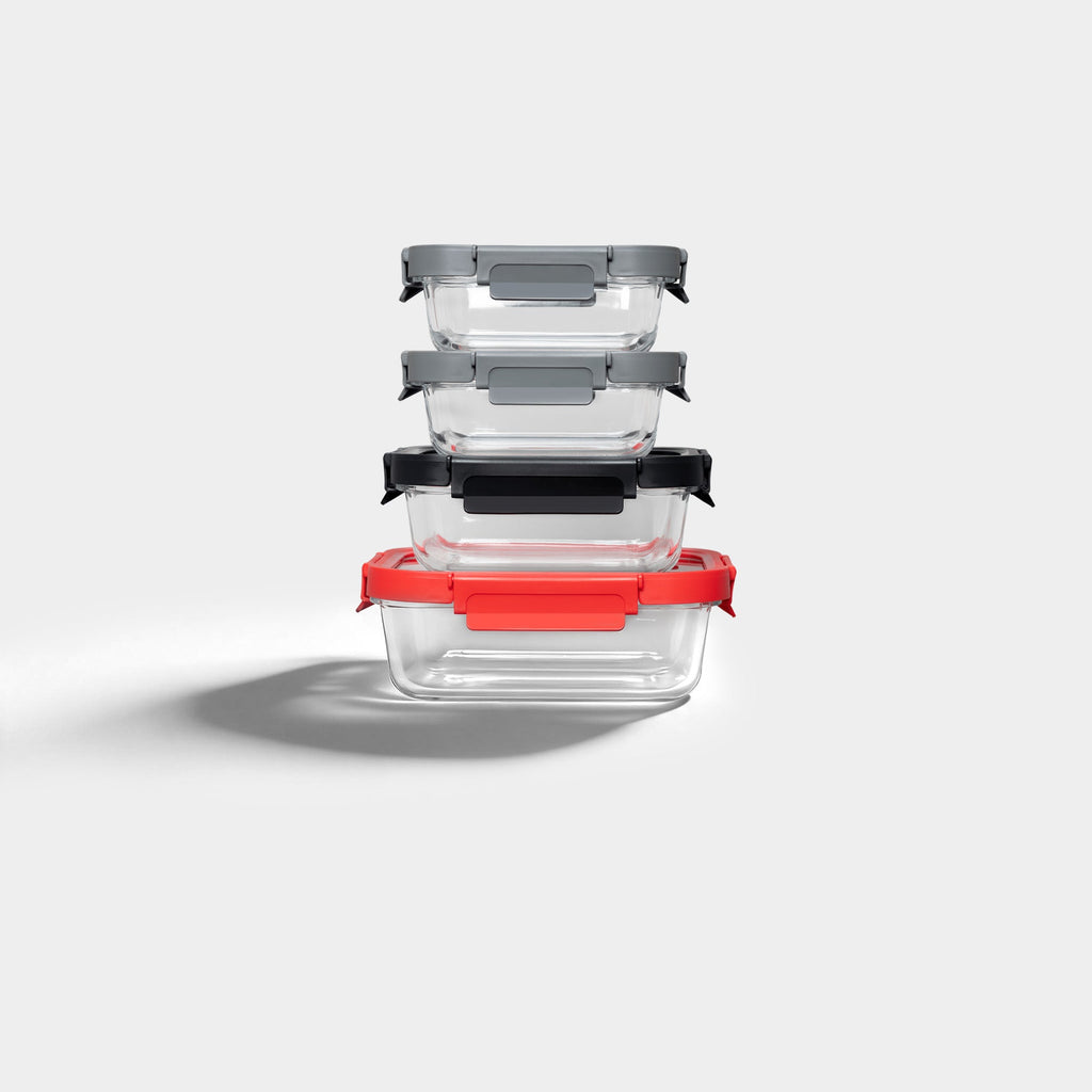 Glass Containers & Lids - Rectangular