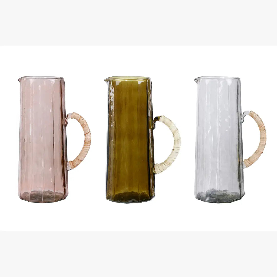 Brown Hammered Water Pitcher | Handcrafted Glass