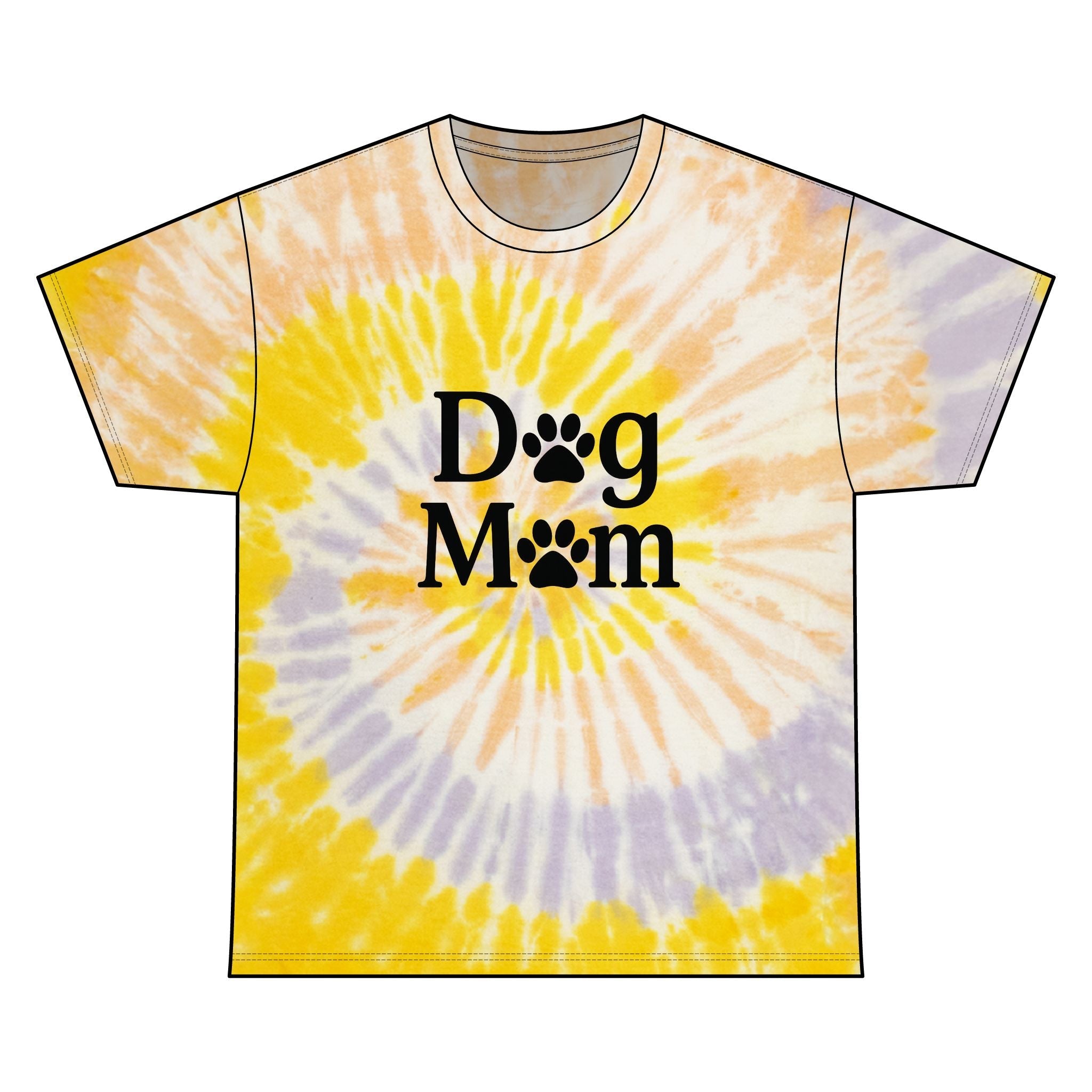 Dog Mom Spiral Tie Dye Tee Unisex Cotton T-Shirt Sizes Small - 2 XL (4 colors)