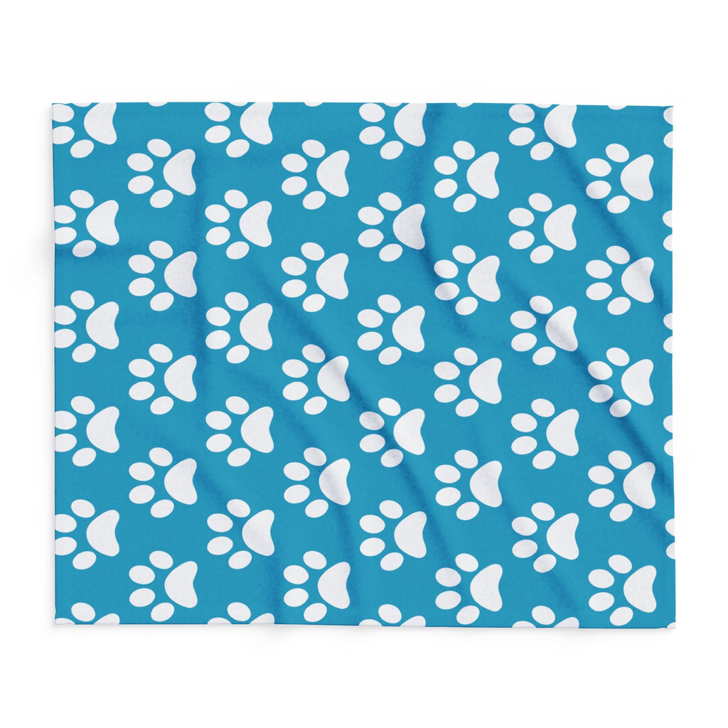 Cozy Paw Print Arctic Fleece Dog Blanket