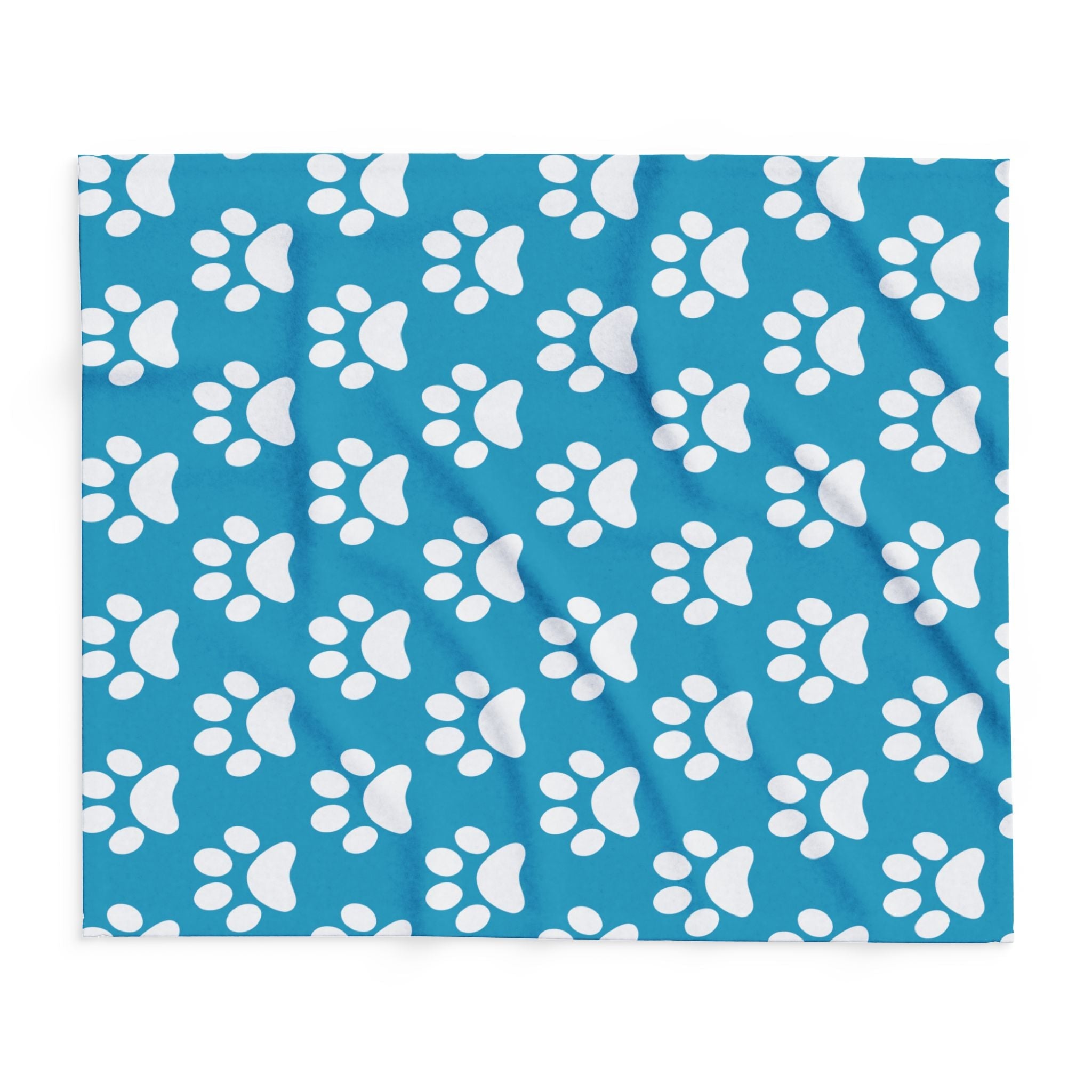 Cozy Paw Print Arctic Fleece Dog Blanket