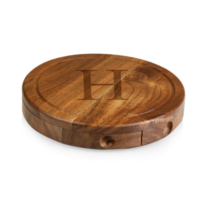Monogram - Acacia Brie Cheese Cutting Board & Tools Set
