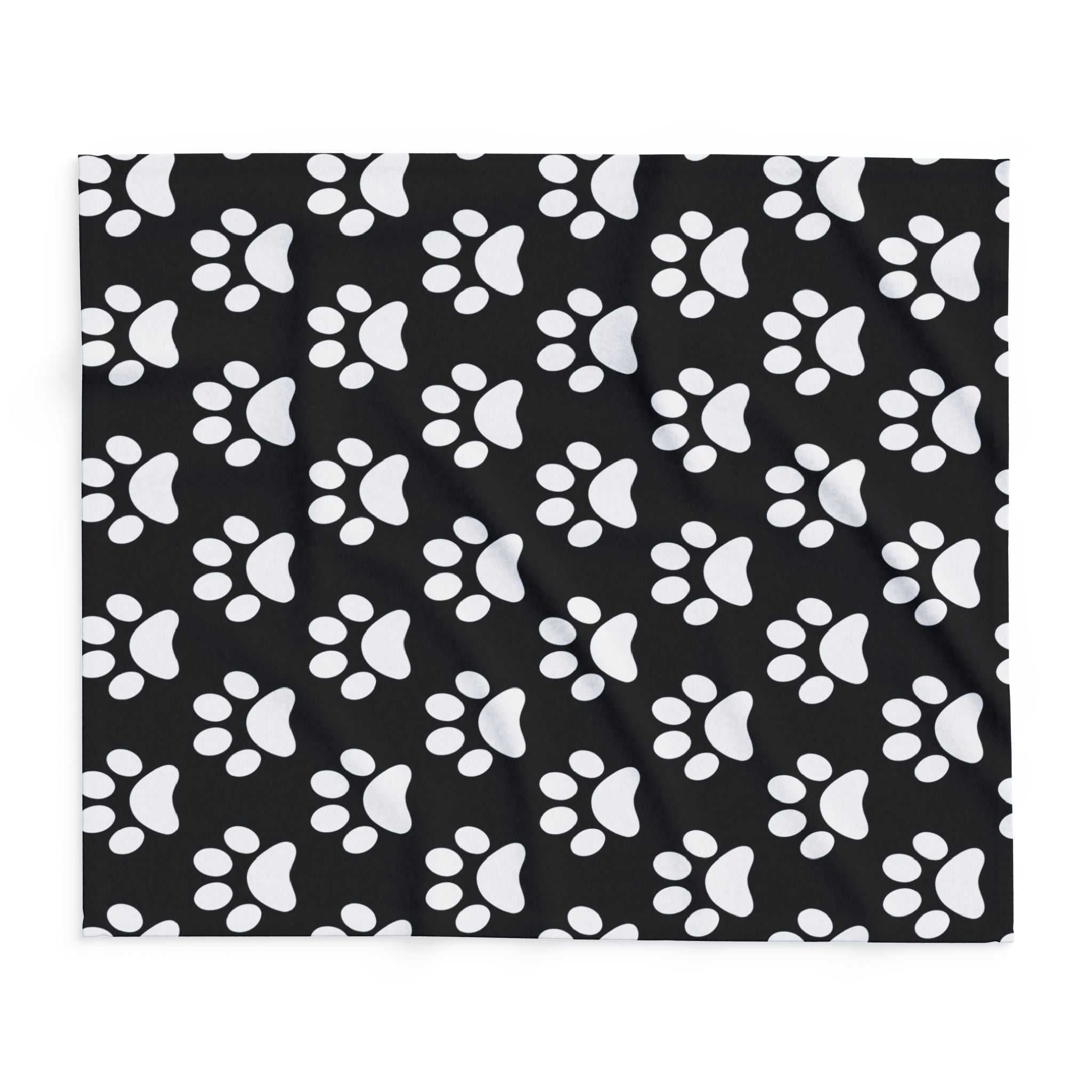 Cozy Paw Print Arctic Fleece Dog Blanket