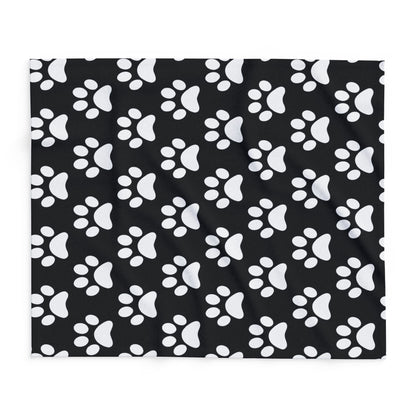 Cozy Paw Print Arctic Fleece Dog Blanket