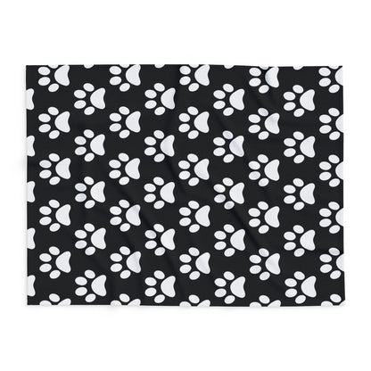 Cozy Paw Print Arctic Human Fleece Blanket