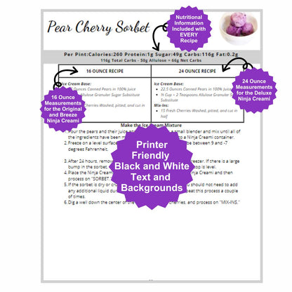57 Low Calorie Ninja Creami Recipes-Print at Home Download