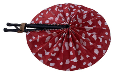 African Wax Print Fan, Handmade in Ghana