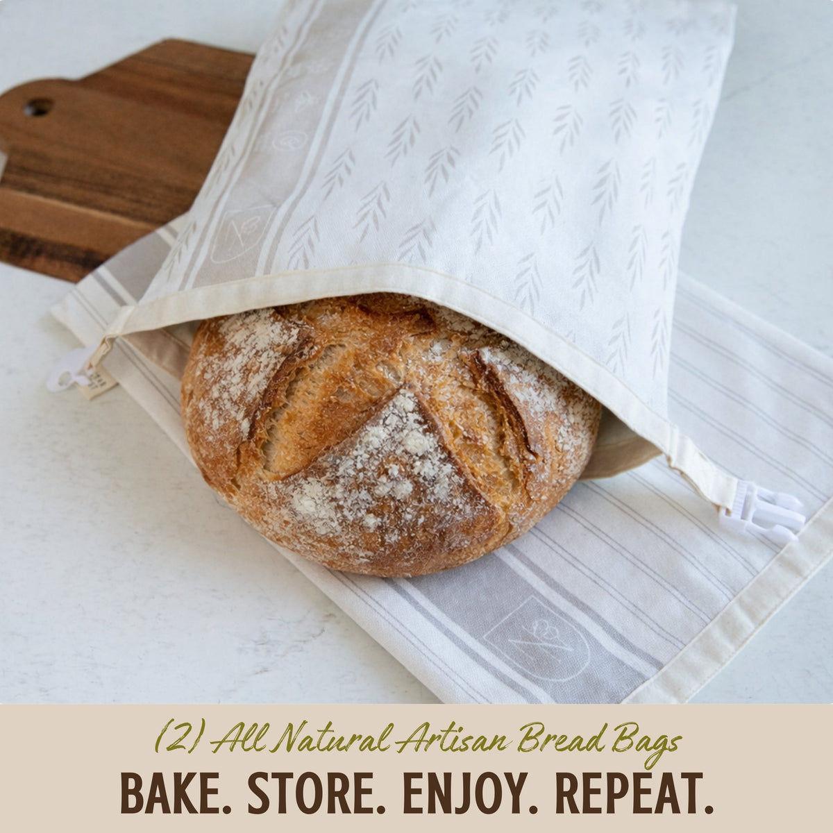Reusable Beeswax Bread Bags for Homemade Bread & Sourdough