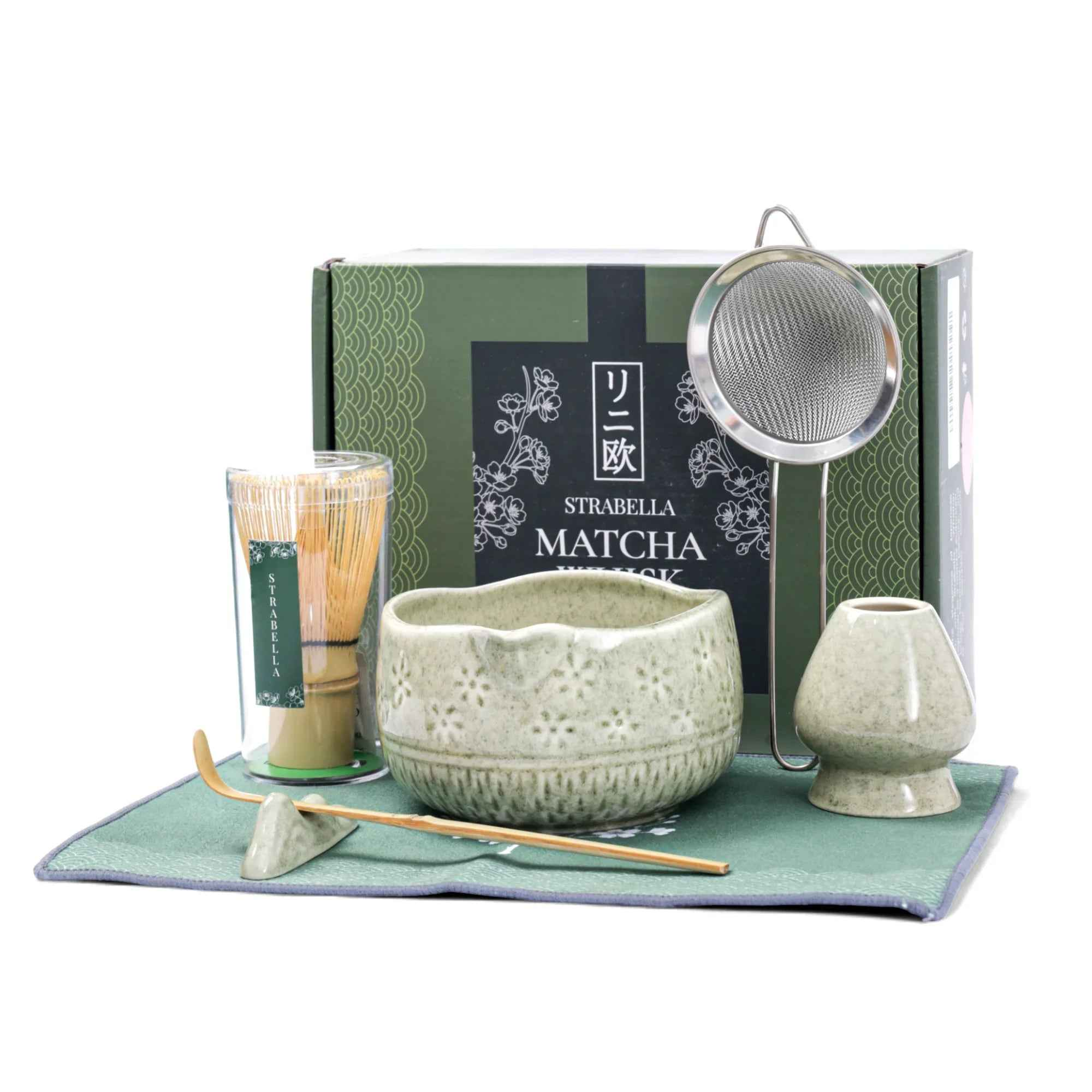 Matcha Whisk Set — Bamboo Chasen + Ceramic Chawan | Strabella