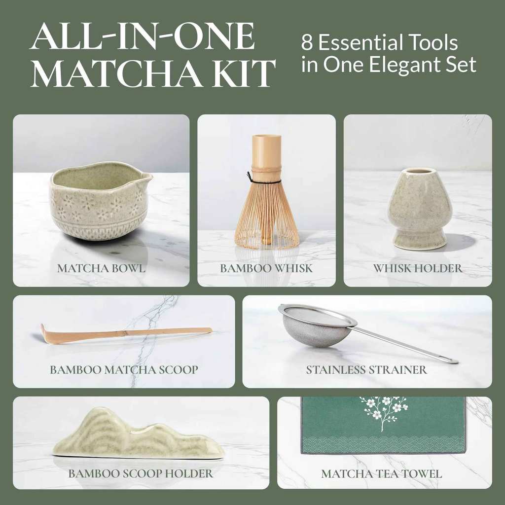 Matcha Whisk Set — Bamboo Chasen + Ceramic Chawan | Strabella