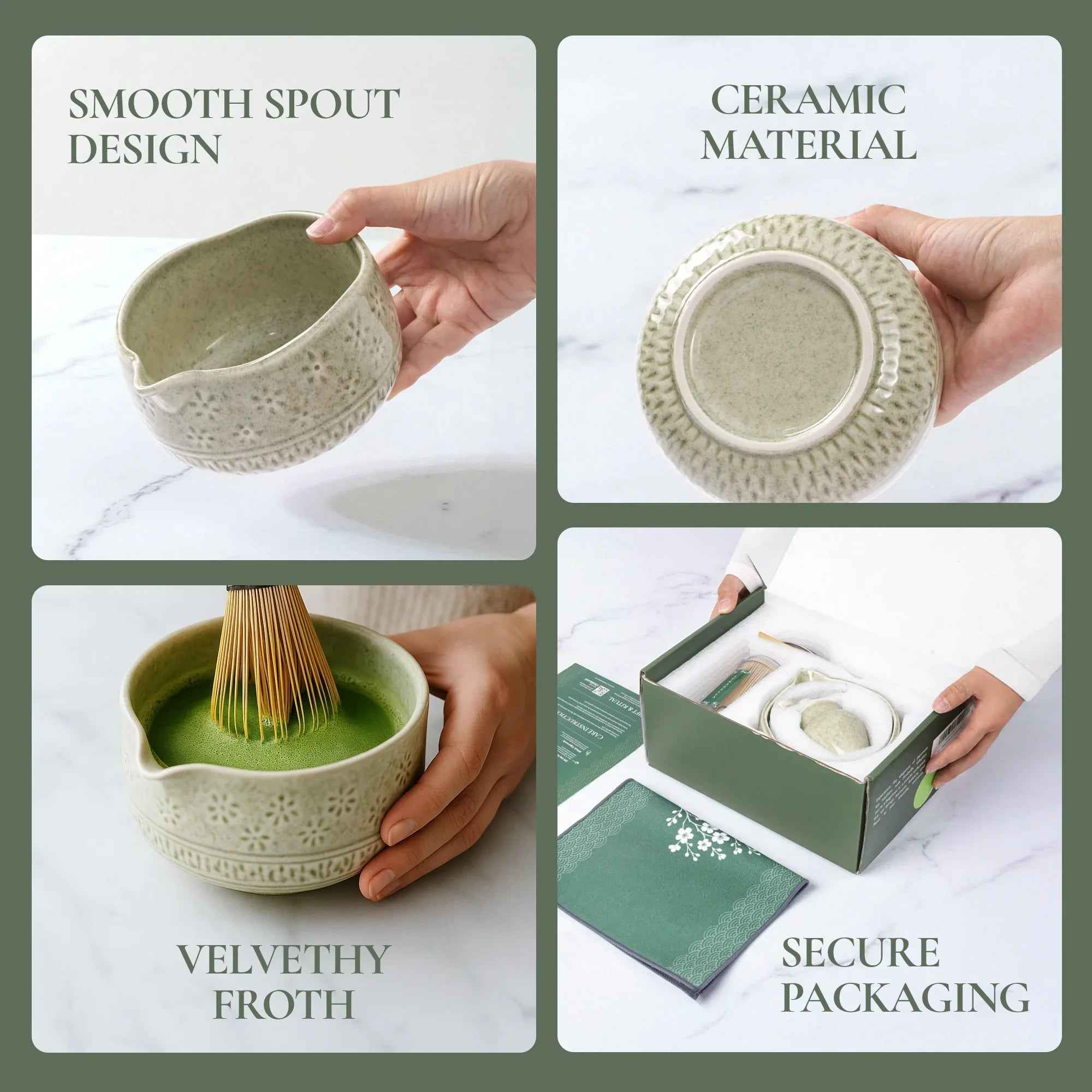 Matcha Whisk Set — Bamboo Chasen + Ceramic Chawan | Strabella