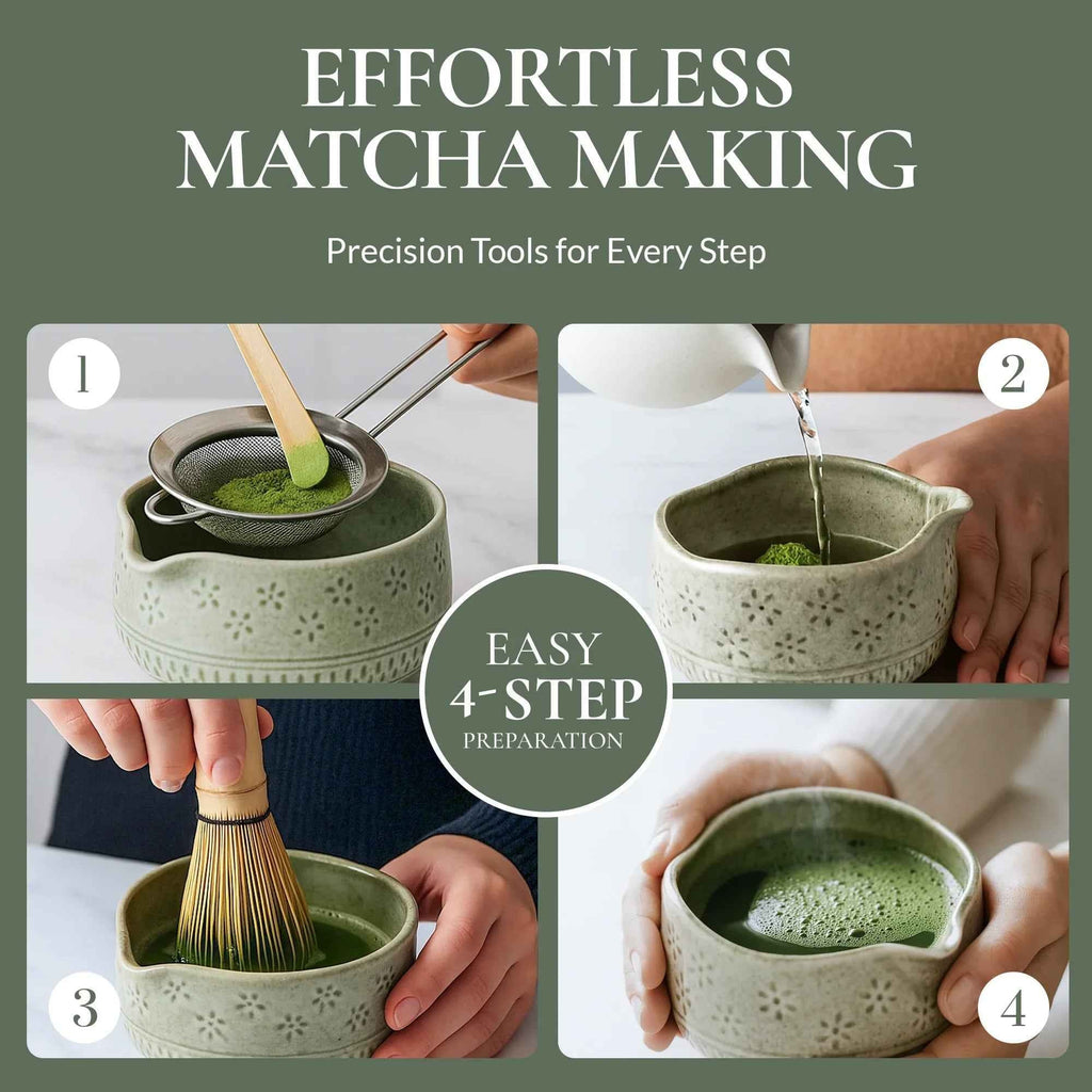 Matcha Whisk Set — Bamboo Chasen + Ceramic Chawan | Strabella