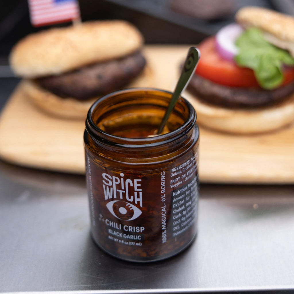 Chili Crisp Black Garlic Flavor- Avocado Oil, Savory Depth, Umami Crunch