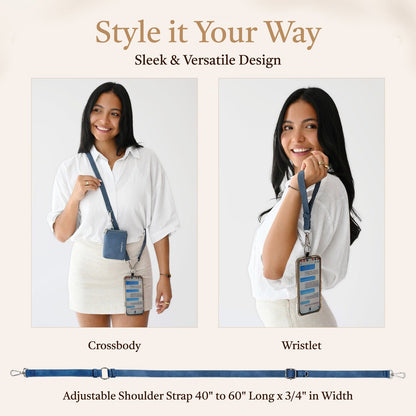 Clip & Go Strap w/Pouch Brushed Vegan Leather