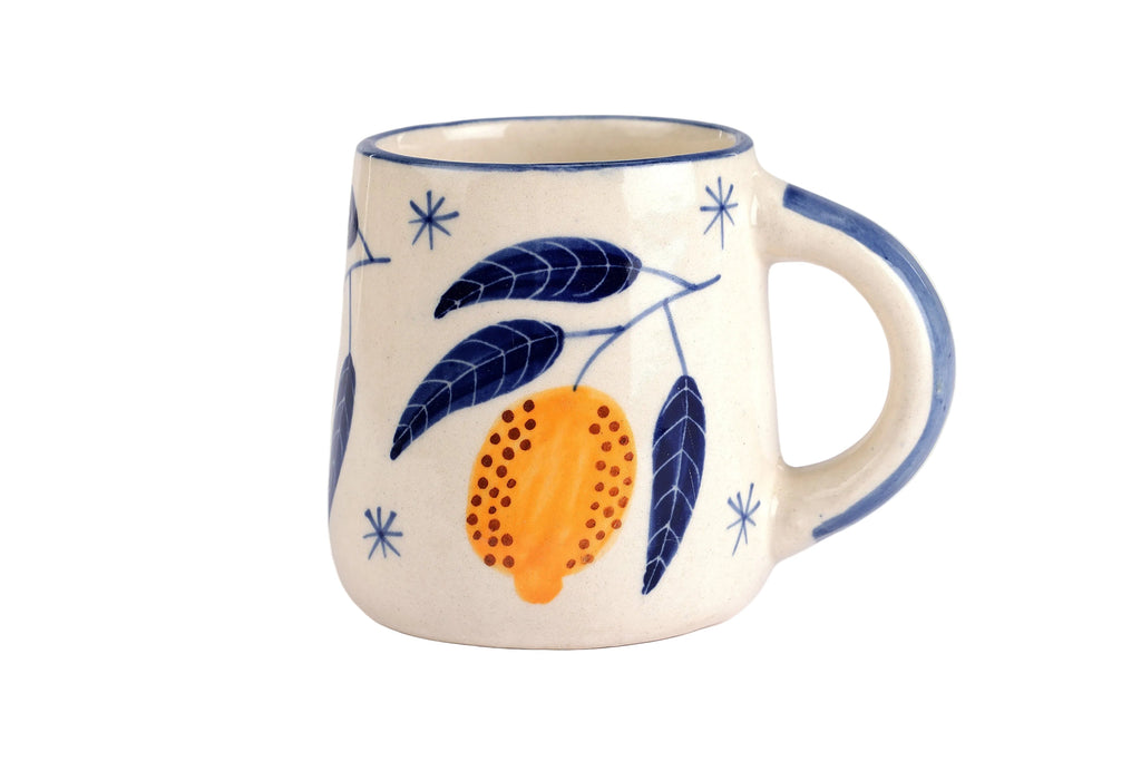 Lemon Coffee Mug- Yellow ,  3.5 X 3 Inches (set of 2)