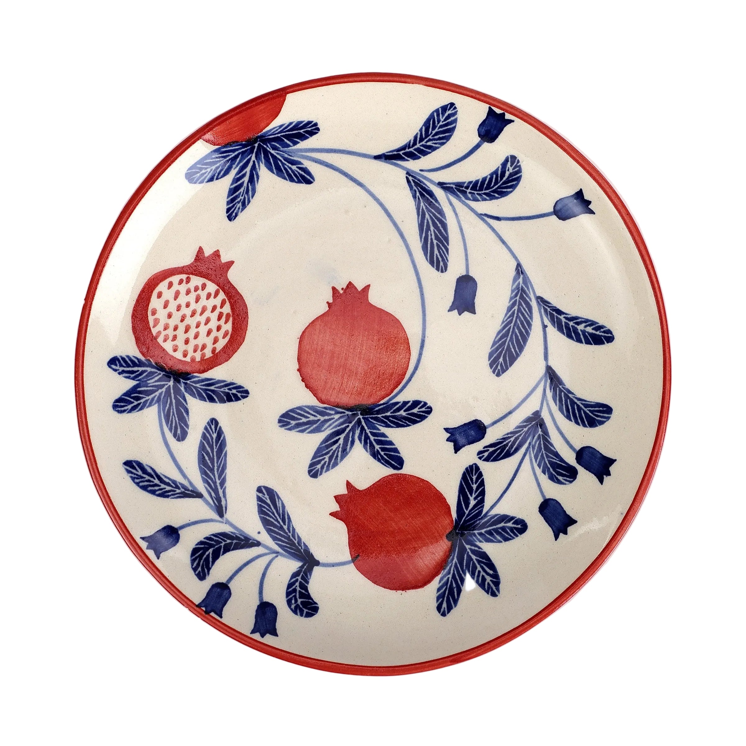 Indian Anaar plate, Red- 7x1 Inches (Set of 4)