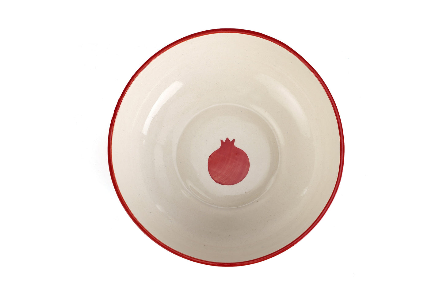 Indian Anaar Handpainted Ceramic Bowl – Red, 2.5x7 Inch