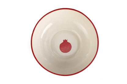 Indian Anaar Handpainted Ceramic Bowl – Red, 2.5x7 Inch