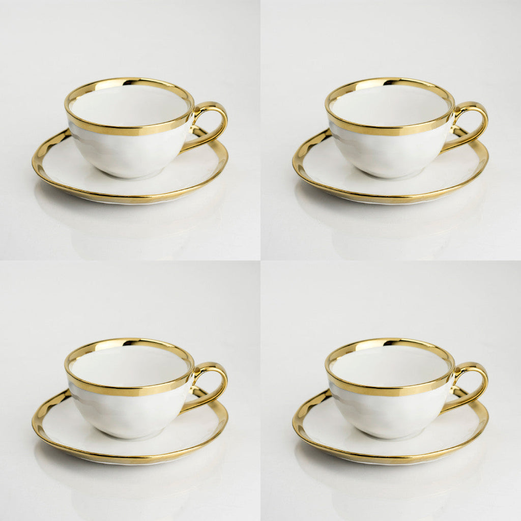 GOLD CUP & SAUCER  (SET OF 4) 10OZ