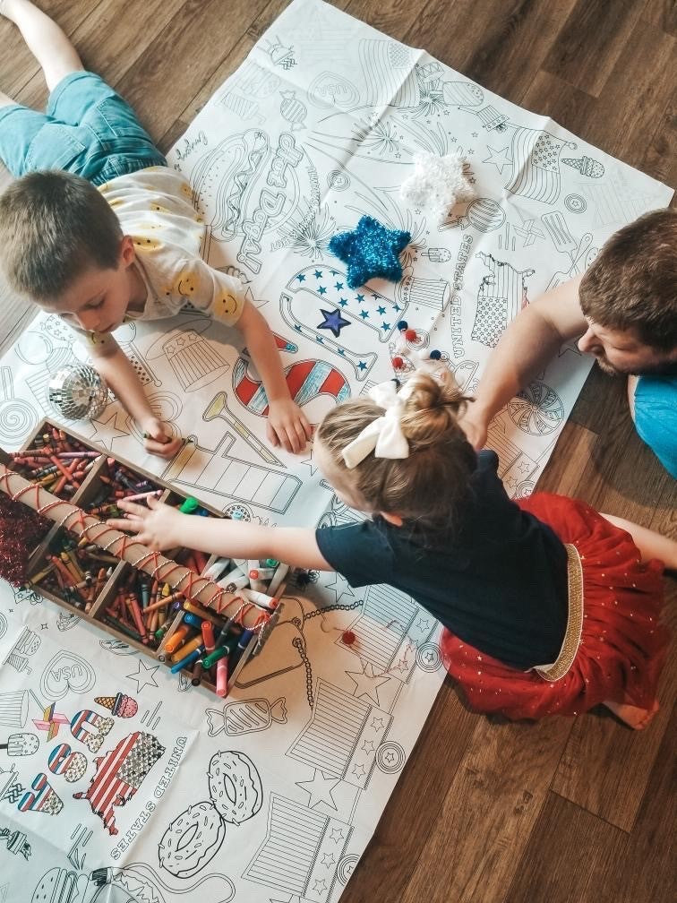 USA Patriotic Coloring Tablecloth