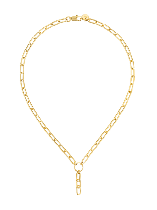 Charm Lariat Link Chain Necklace