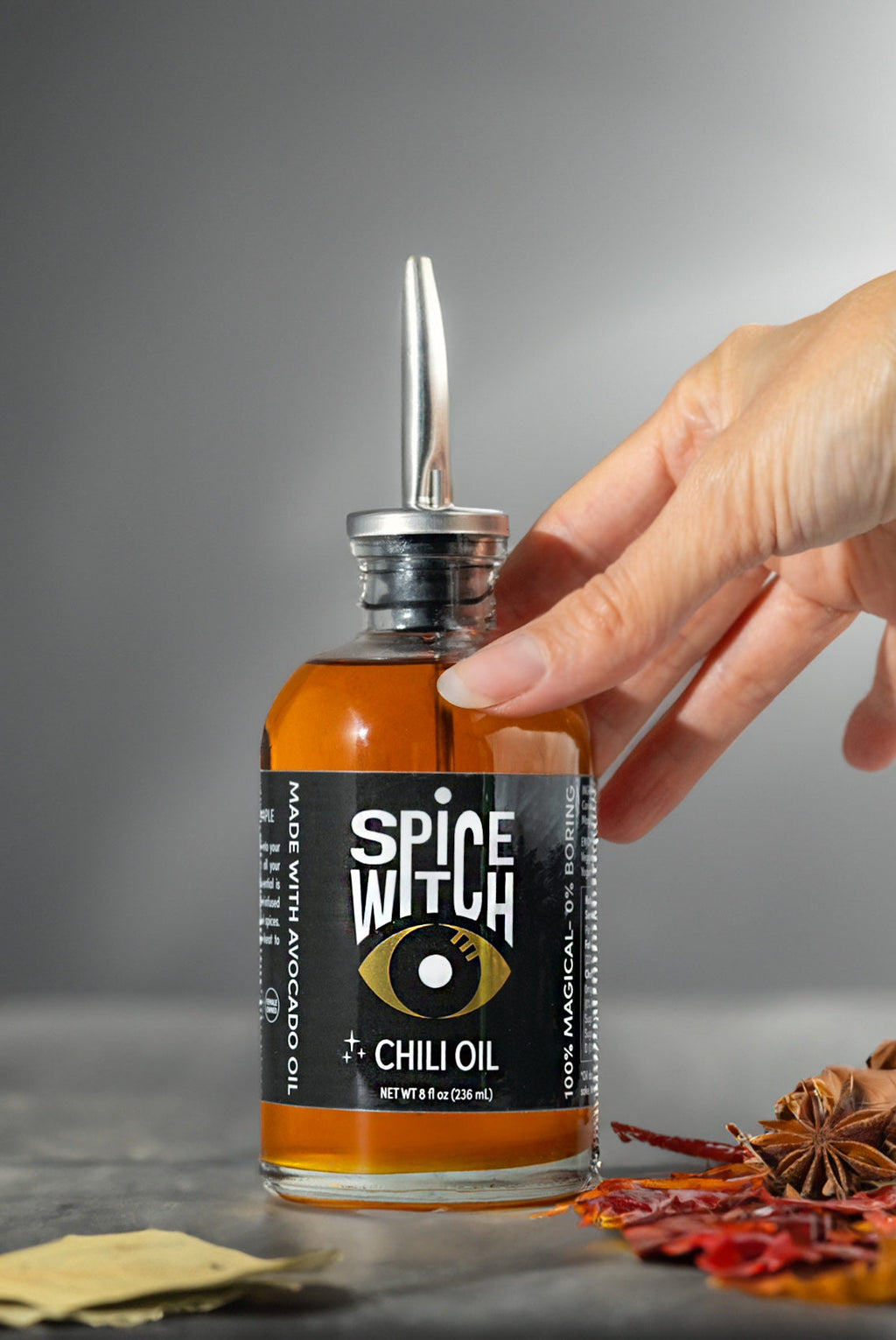 Chili Oil + Spout- Spicy Cooking Oil with Kitchen Spout