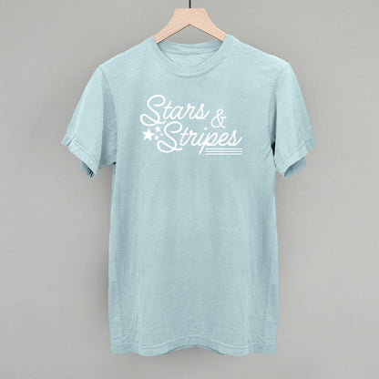 Stars & Stripes White Script