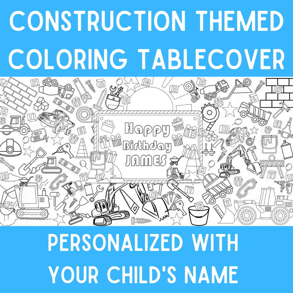 Construction Coloring Tablecloth